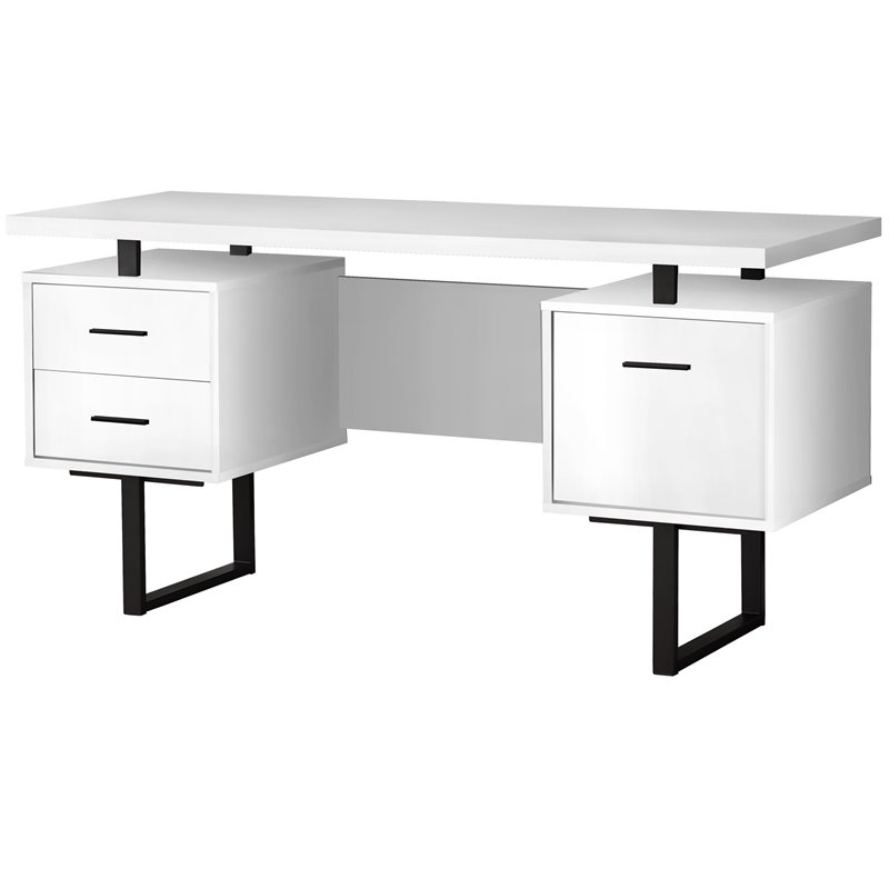 Computer Desk Home Office Laptop Storage Drawers 60