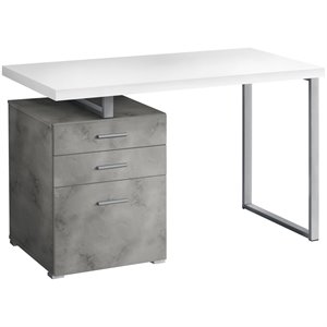 Computer Desk Home Office Laptop Storage Drawers 48&quotL Work Metal Grey