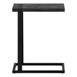 Accent Table C-shaped End Side Snack Living Room Bedroom Metal Black