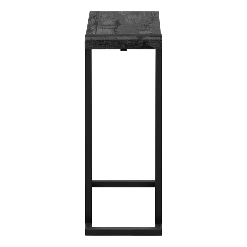 Accent Table C-shaped End Side Snack Living Room Bedroom Metal Black