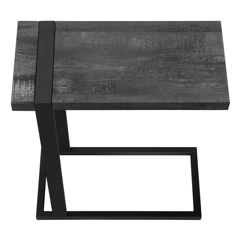 Accent Table C-shaped End Side Snack Living Room Bedroom Metal Black