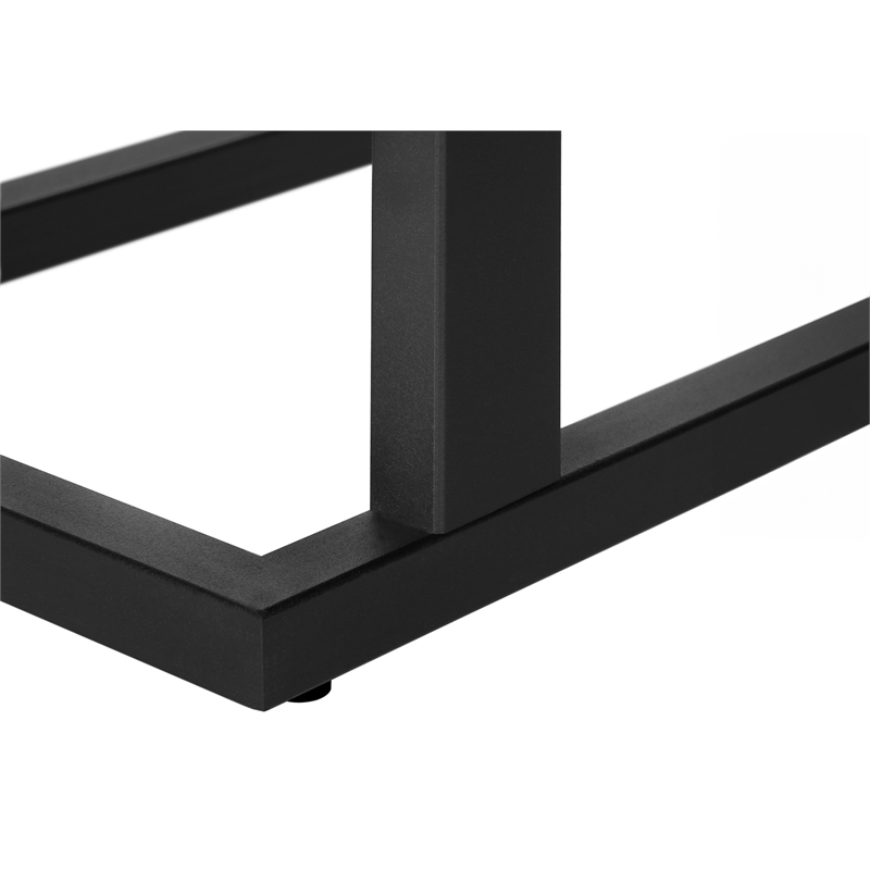 Accent Table C-shaped End Side Snack Living Room Bedroom Metal Black
