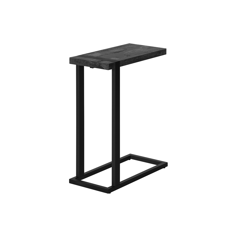 Accent Table C-shaped End Side Snack Living Room Bedroom Metal Black