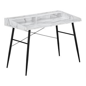 Computer Desk Home Office Laptop 48&quotL Work Metal White Marble Look