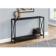 Accent Table Console Entryway Narrow Sofa Bedroom Metal Black Marble Look