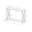 Accent Table Console Entryway Narrow Sofa Bedroom Metal Black Marble Look