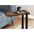 Accent Table C-shaped End Side Snack Living Room Bedroom Metal Brown