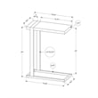 Accent Table C-shaped End Side Snack Living Room Bedroom Metal Brown