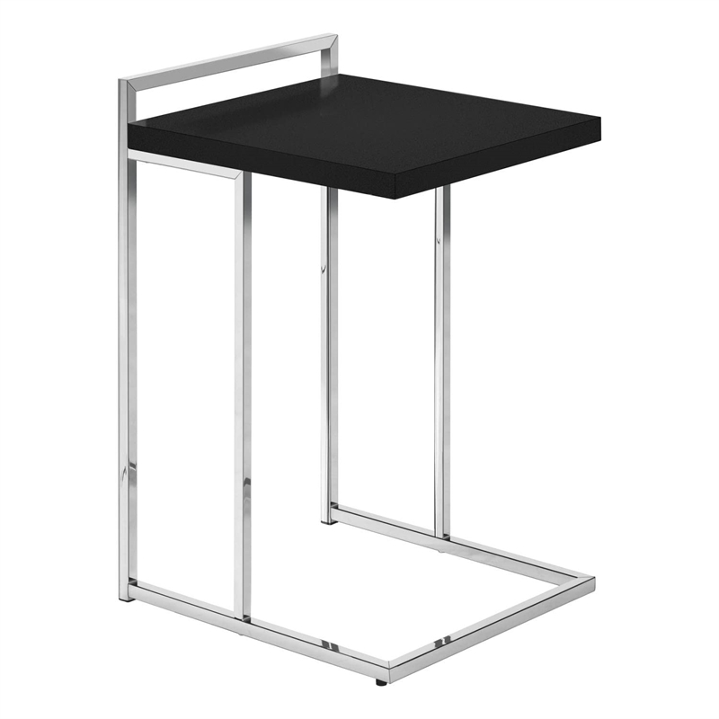 Accent Table C-shaped End Side Snack Living Room Bedroom Metal Black