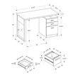 Computer Desk Home Office Laptop Storage Drawers 48