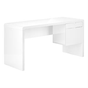 Computer Desk Home Office Laptop 60&quotL Work Laminate Glossy White