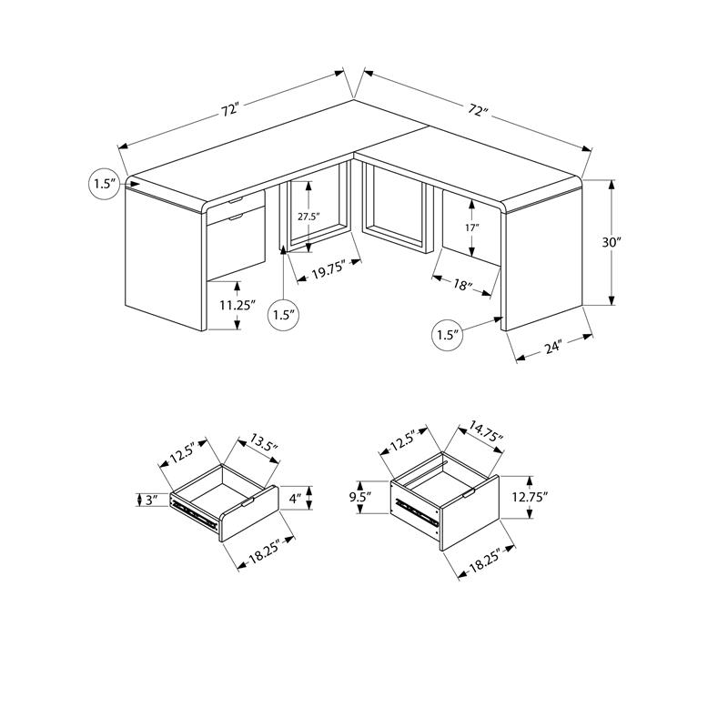 Computer Desk Corner 72