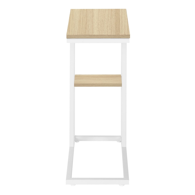Accent Table C-shaped End Side Snack Living Room Bedroom Metal Natural
