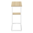 Accent Table C-shaped End Side Snack Living Room Bedroom Metal Natural