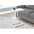 Monarch C-shaped Accent Table in Metal White