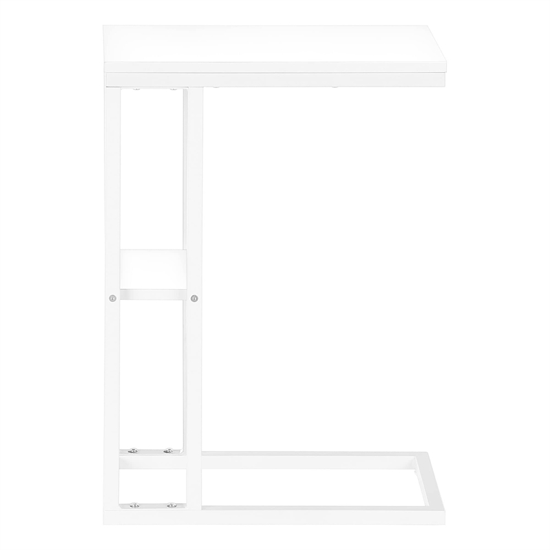 Monarch C-shaped Accent Table in Metal White
