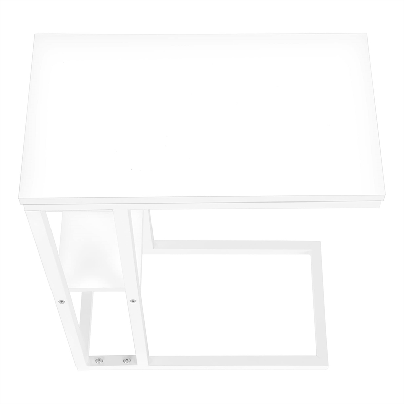 Monarch C-shaped Accent Table in Metal White