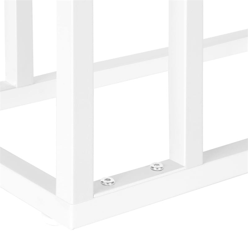 Monarch C-shaped Accent Table in Metal White