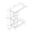 Monarch C-shaped Accent Table in Metal White Marble Look