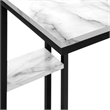 Monarch C-shaped Accent Table in Metal White Marble Look