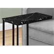 Accent Table C-shaped End Side Snack Bedroom Metal Black Marble Look