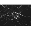 Accent Table C-shaped End Side Snack Bedroom Metal Black Marble Look