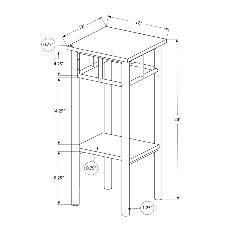 Monarch Accent Table in Metal White