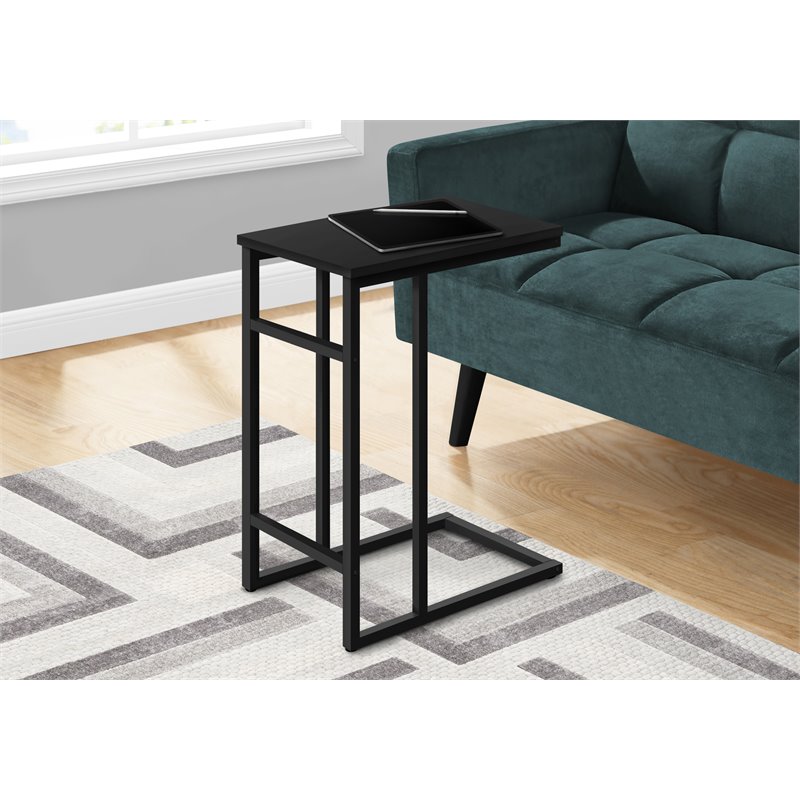 Monarch C-shaped Accent Table in Metal Black