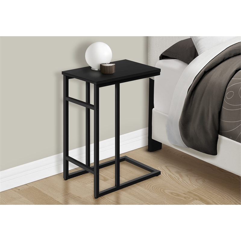 Monarch C-shaped Accent Table in Metal Black