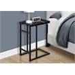 Monarch C-shaped Accent Table in Metal Black Marble Look