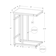 Monarch C-shaped Accent Table in Metal Black Marble Look
