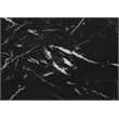 Monarch C-shaped Accent Table in Metal Black Marble Look