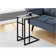 Accent Table C-shaped End Side Snack Living Room Bedroom Metal Grey