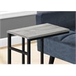 Accent Table C-shaped End Side Snack Living Room Bedroom Metal Grey