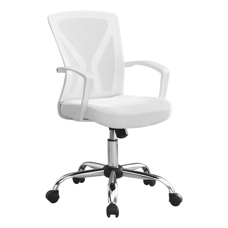 Office Chair Swivel Ergonomic Armrests Computer Desk Work Metal White