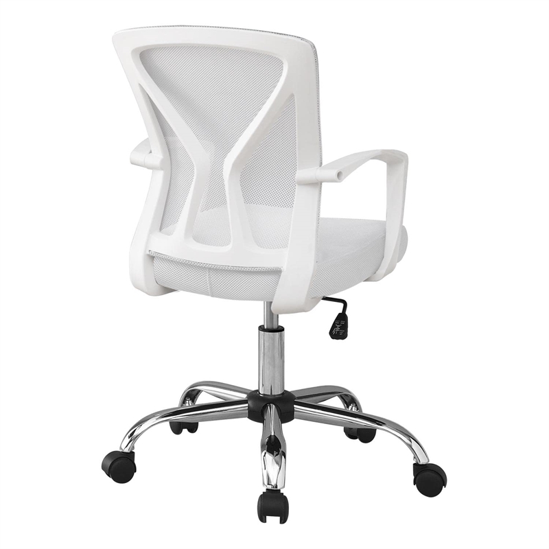 Office Chair Swivel Ergonomic Armrests Computer Desk Work Metal White