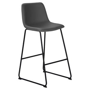 Office Chair Bar Height Standing Computer Desk Work Pu Leather Look Grey