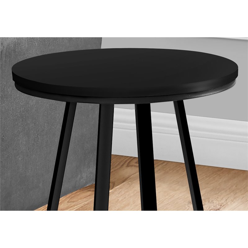 Accent Table Side Round End Nightstand Lamp Bedroom Metal Black