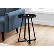 Accent Table Side Round End Lamp Bedroom Metal Black Marble Look
