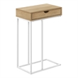 Accent Table C-shaped End Side Snack Living Room Bedroom Metal Natural