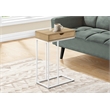 Accent Table C-shaped End Side Snack Living Room Bedroom Metal Natural