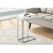Accent Table C-shaped End Side Snack Living Room Bedroom Metal White