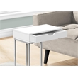 Accent Table C-shaped End Side Snack Living Room Bedroom Metal White