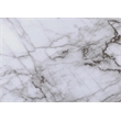 Accent Table C-shaped End Side Snack Bedroom Metal White Marble Look