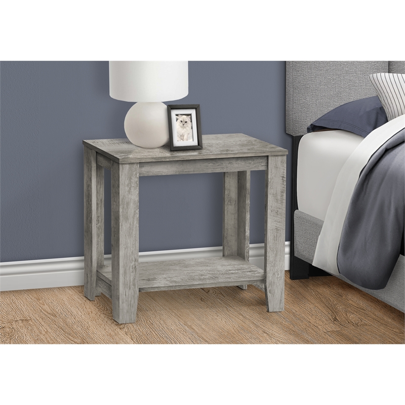 Accent Table Side End Nightstand Lamp Living Room Bedroom Laminate Grey
