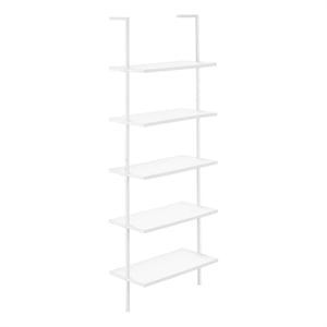 Monarch 72&quotH 5-Tier Etagere Ladder Bookshelf in Metal White