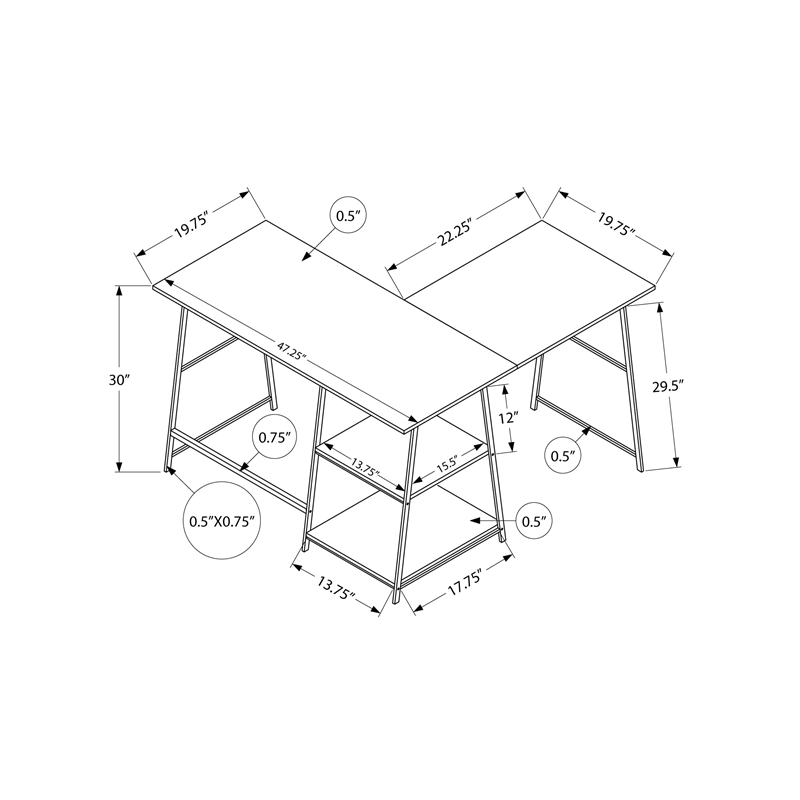 Computer Desk Corner 48