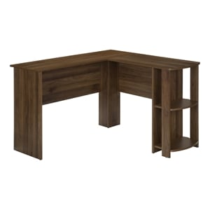 Computer Desk Home Office Corner 48&quotL L Shape Work Laptop Laminate Brown