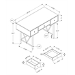 Computer Desk Home Office Laptop Storage Drawers 48