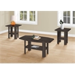 Table Set 3pcs Set Coffee End Side Accent Living Room Laminate Brown
